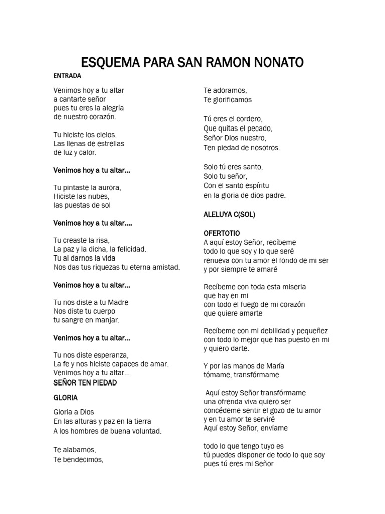 Himno a San Ramón Nonato | PDF | eucaristía | Amor