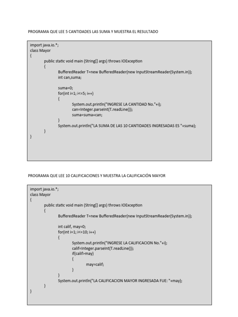 Ejemplos de BufferedReader en Java | PDF | Programación de computadoras ...