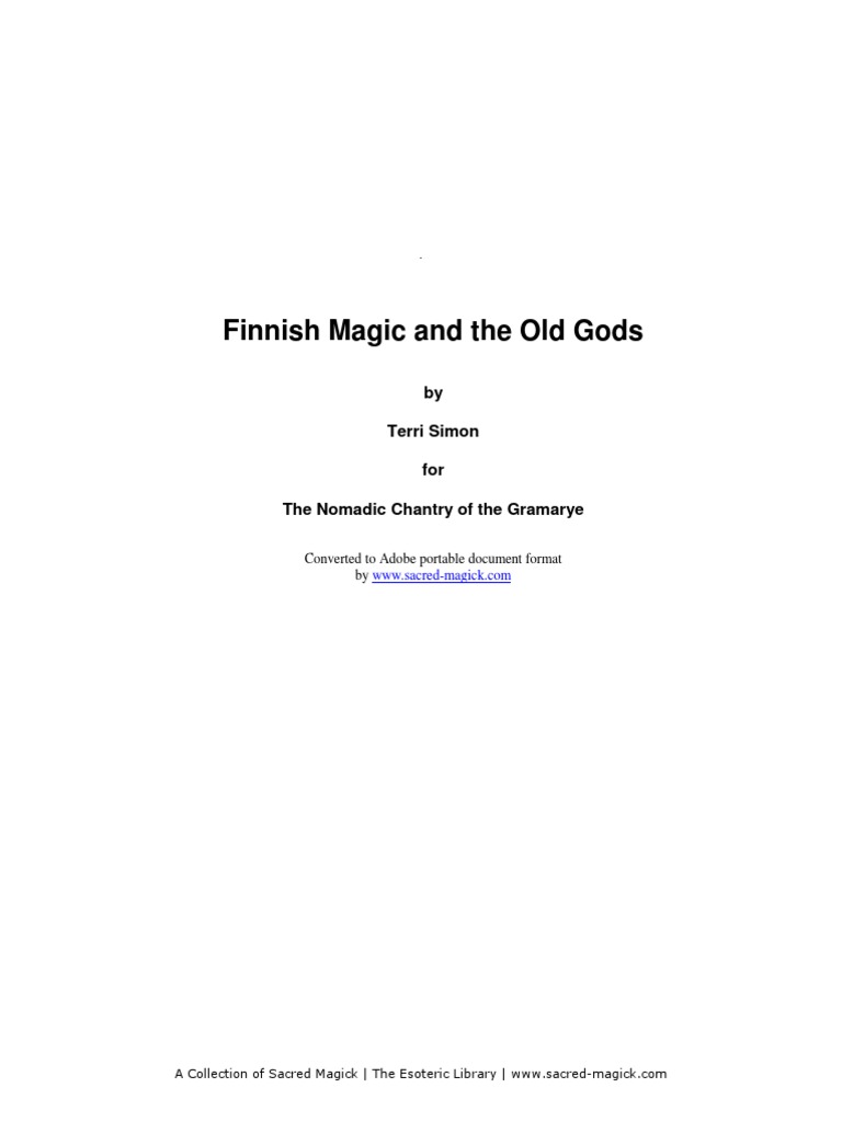Finnish Magic and The Old Gods | PDF