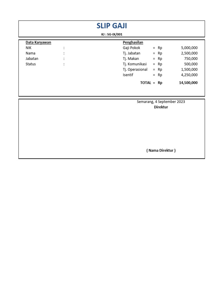Contoh Slip Gaji PDF