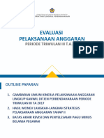 Evaluasi Pelaksanaan Anggaran: Periode Triwulan Iii T.A. 2017