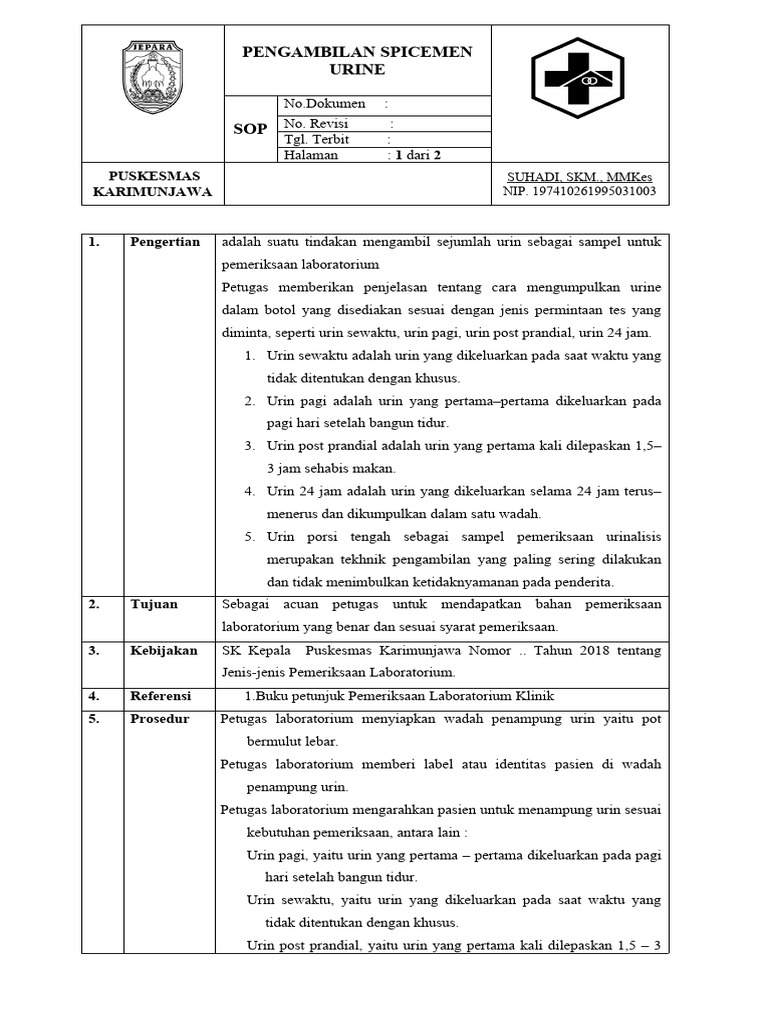 Prosedur Pengambilan Urin Post Prandial | PDF
