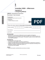 November 2020 QP - Paper 3 OCR (B) Geography GCSE