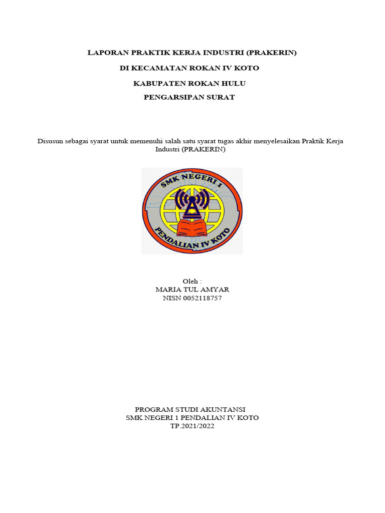 Laporan PKL Maria Tul Amyar | PDF