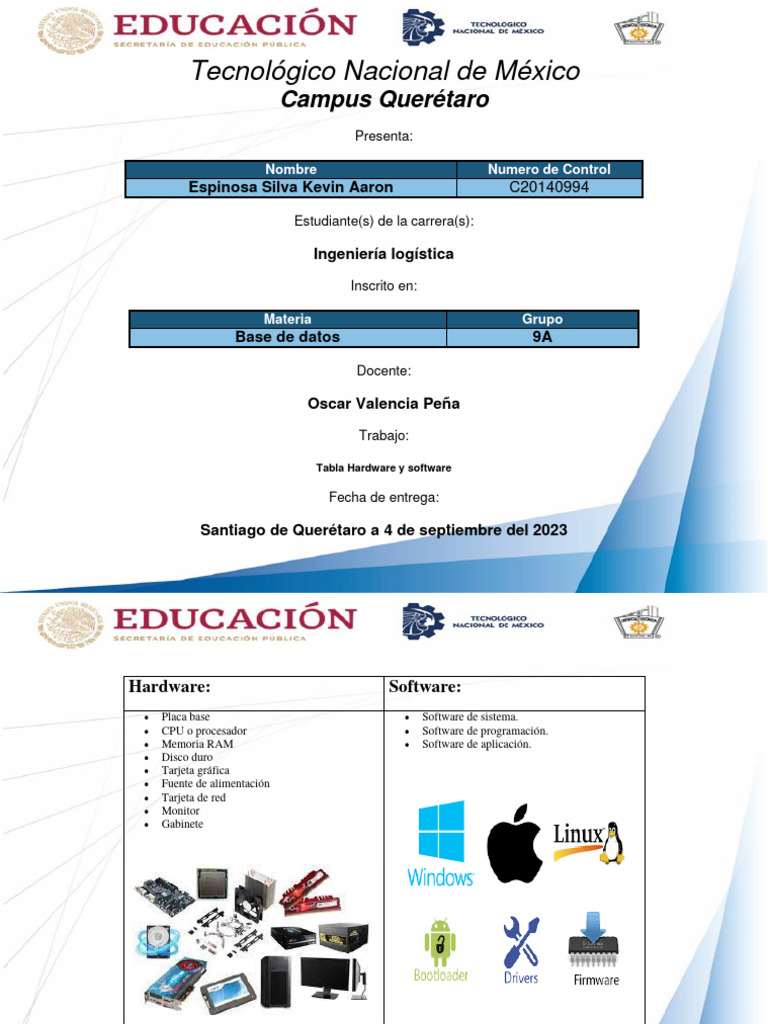 Hardware y Software en Informática | PDF | Hardware de la computadora ...
