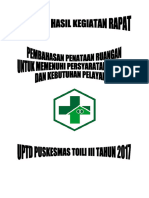 2.1.3.1. Tindak Lanjut Hasil Pertemuan Dengan Mengatur Penataan Ruang Di Puskesmas Untuk Memenuhi Persyaratan Minimal Dan Kebutuhan Pelayanan