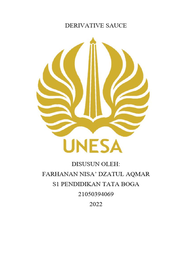 Derivative Sauce. PDF Tomato Sauce Mayonnaise