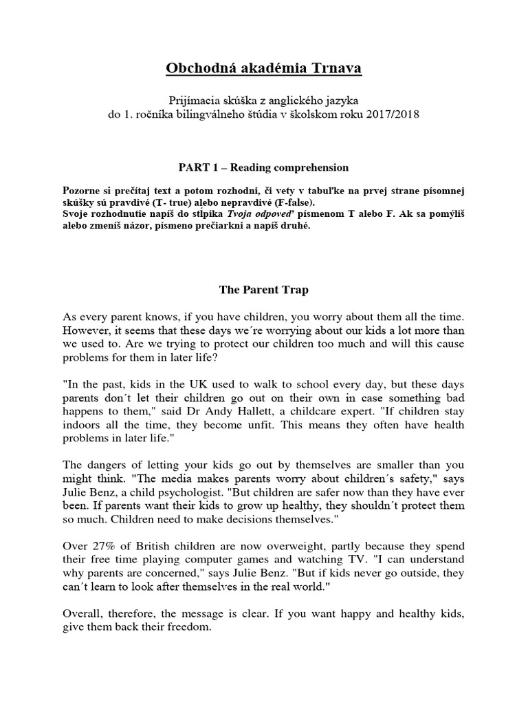 Testy na prijimacky anglicky jazyk oa trnava aj1718 pdf