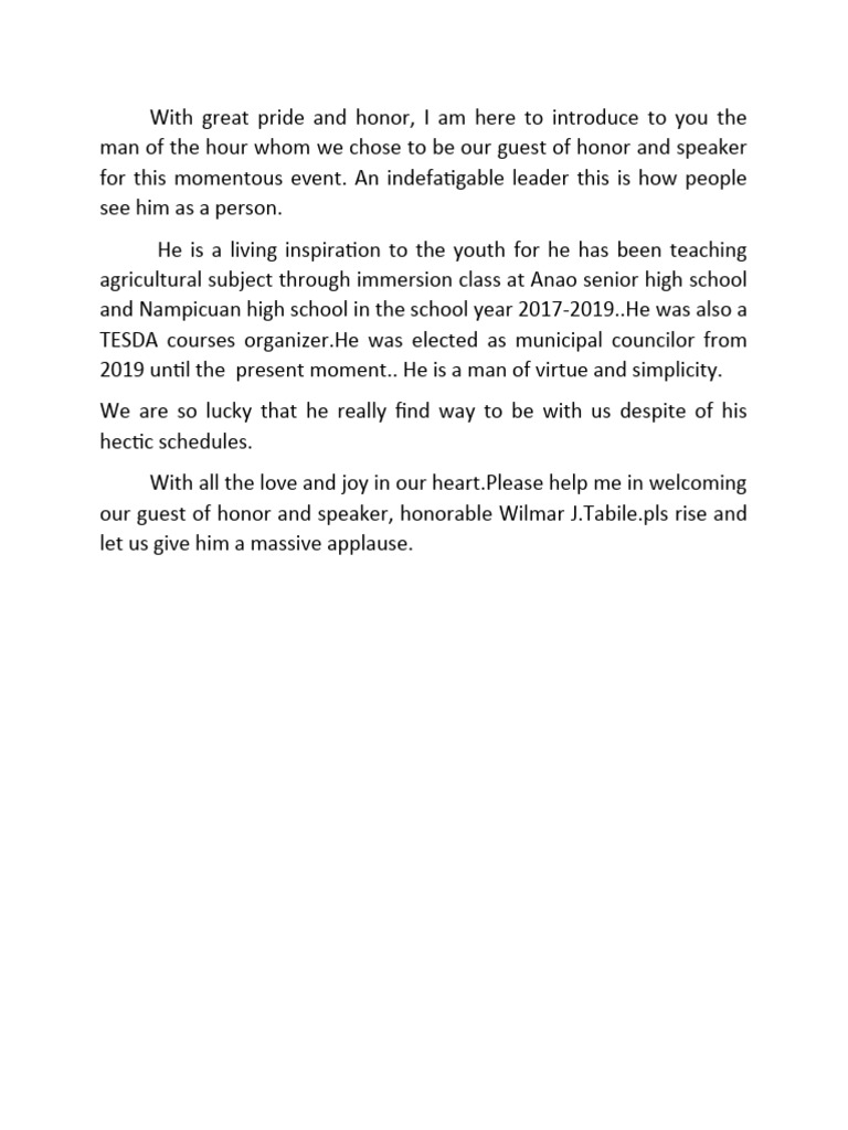 Introduction of guest of speaker pdf