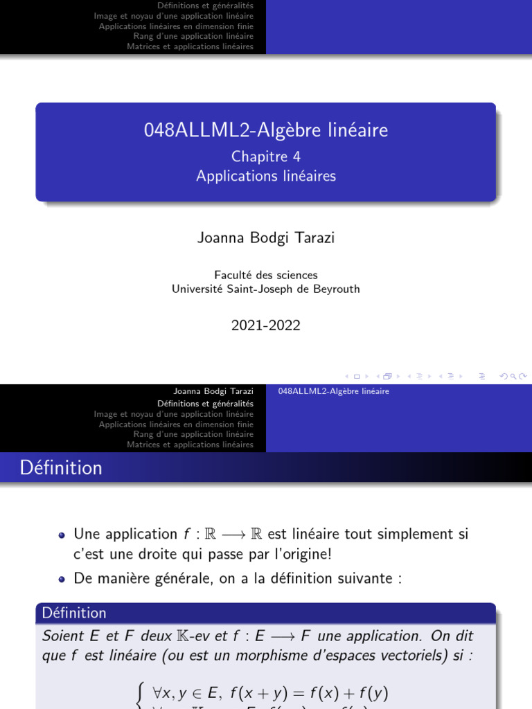 Applications linéaires et leur rang | PDF | Matrice (Mathématiques ...