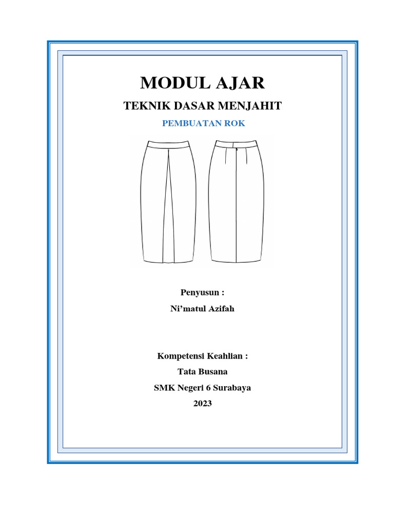 Modul Ajar Menjahit Rok | PDF