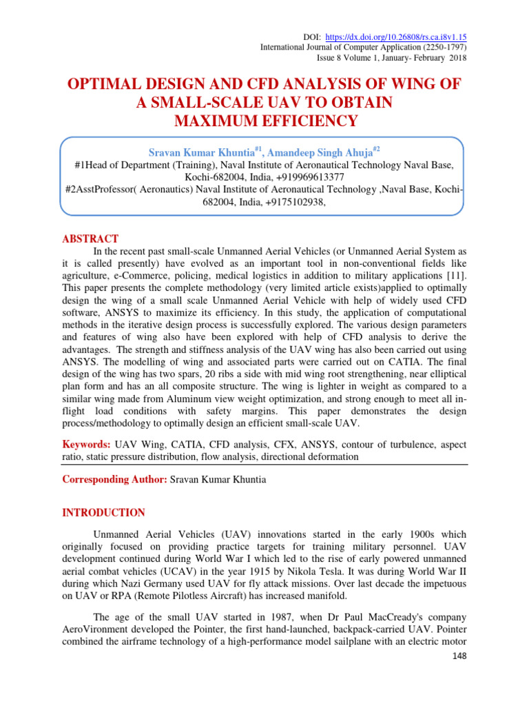Optimal UAV Wing Design & CFD Analysis | PDF