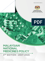 Malaysian National Medicines Policy 3rd Edition 2017 2021 0