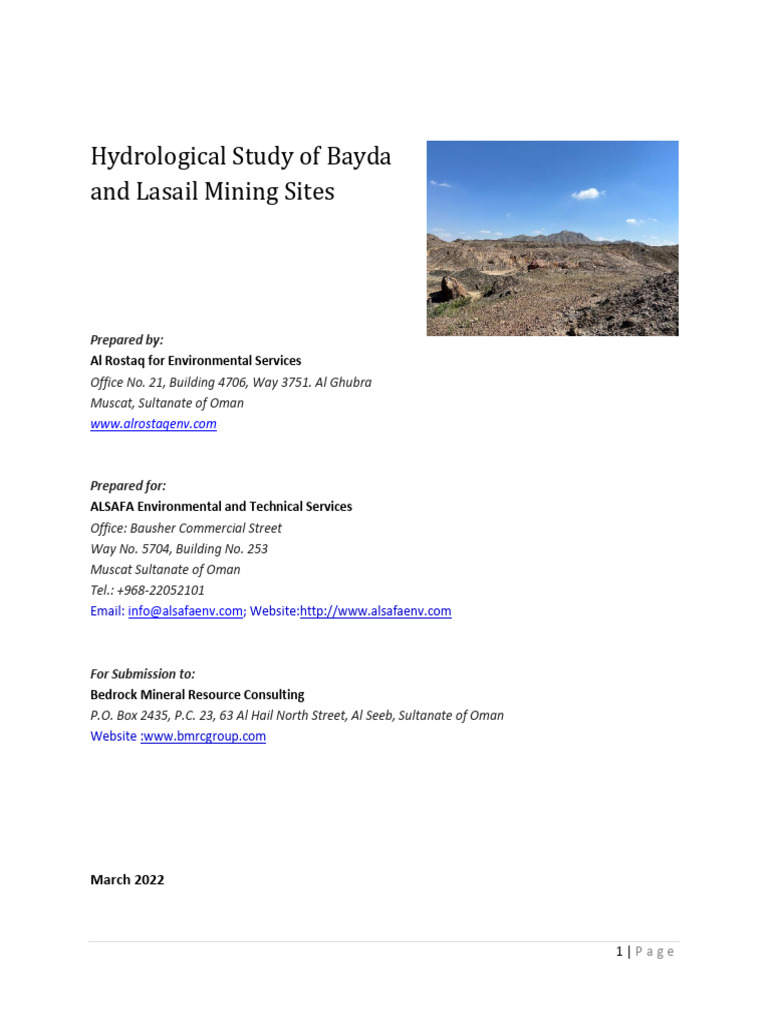 Hydrological Analysis of Bayda & Lasail | PDF | Drainage Basin | Basalt