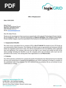 Offer Letter Rahul Tiwari