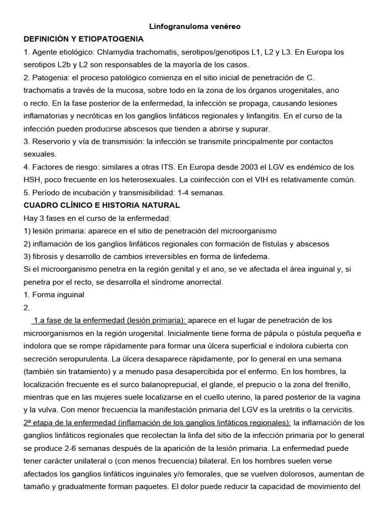 Linfogranuloma Venéreo | PDF | Causas de la muerte | Inmunología