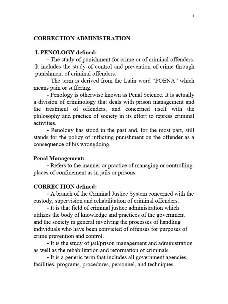 Correctional administration reviewer pdf prison criminal justice