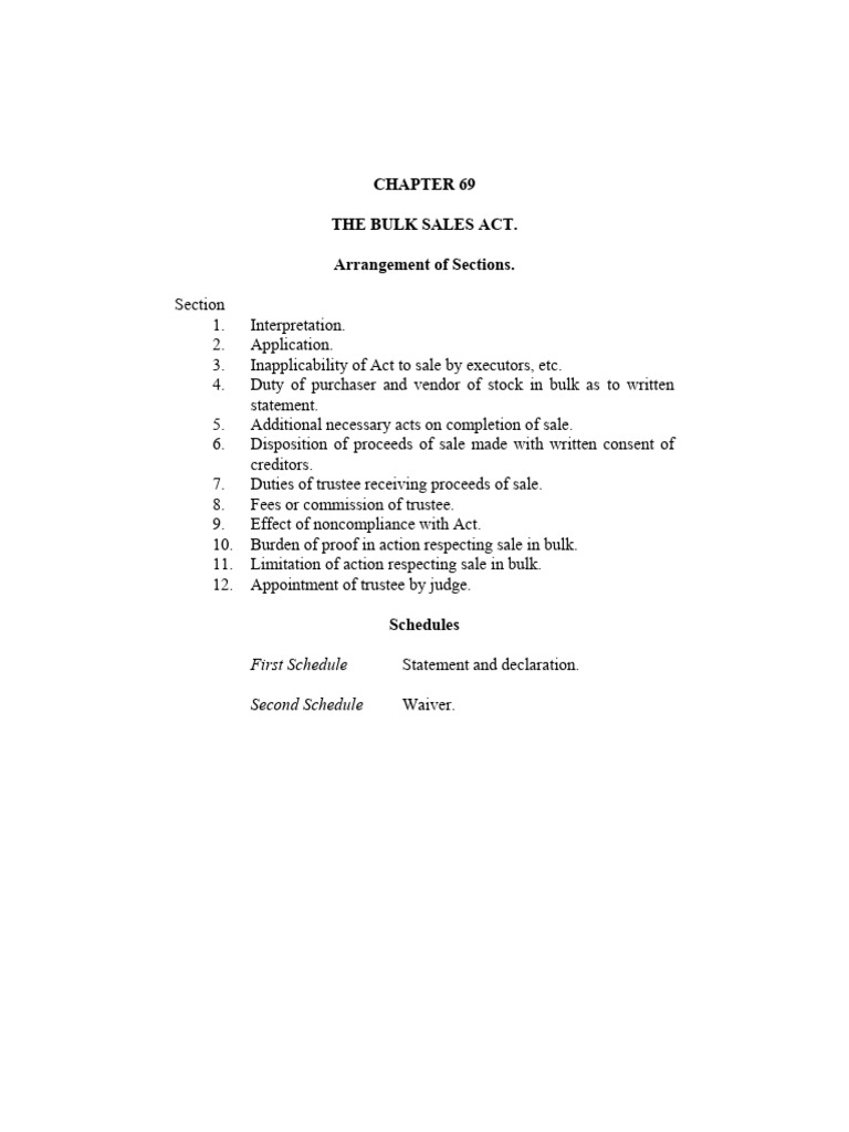 Bulk Sales Act PDF Trustee Bankruptcy