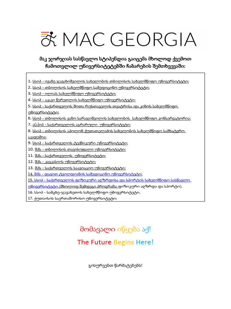 University List Updated 1 1 | PDF