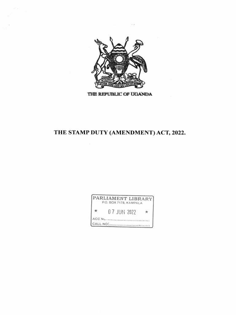 Stamp Duty (Amendment) Act, 2022 PDF Deed Mortgage Loan