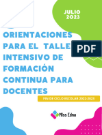 Orientaciones para El Taller Intensivo de Formacion Continua