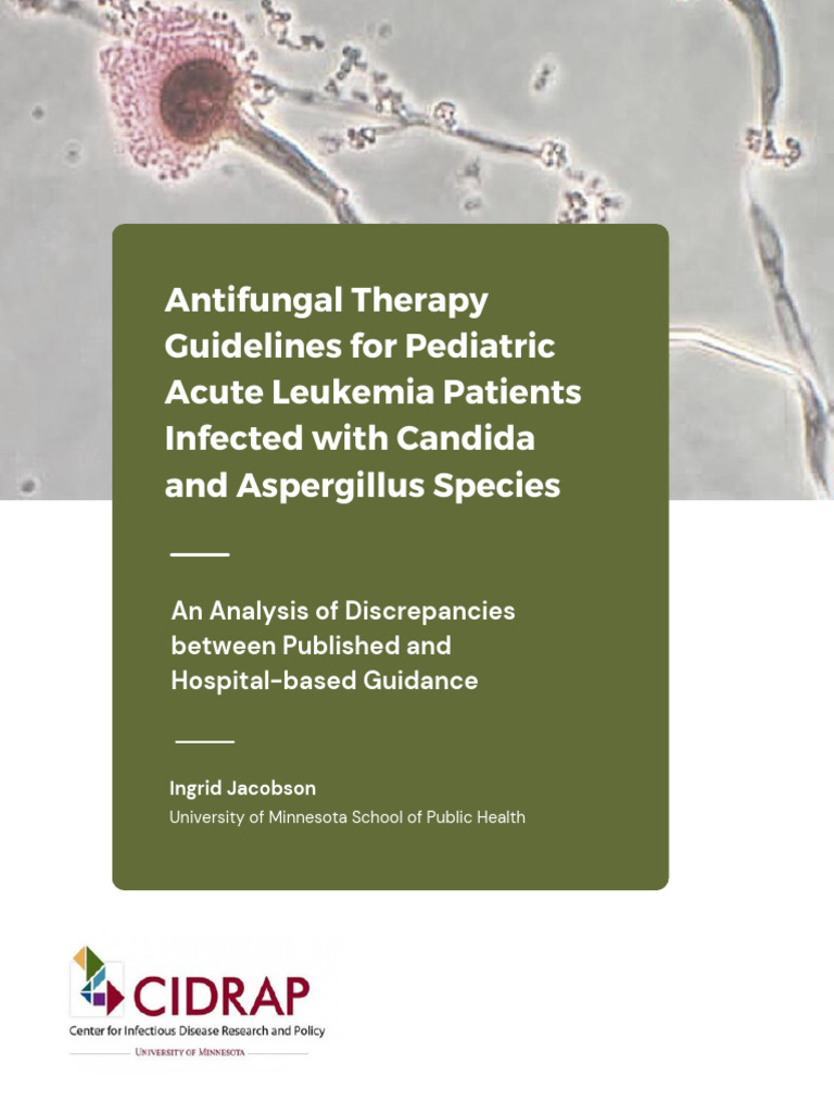 Antifungal Therapy Guidelines For Pediatric Acute Leukemia Patients
