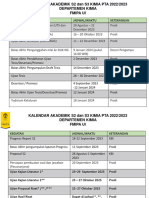 Kalender Akademik Prodi Pascasarjana PTA 2023-2024