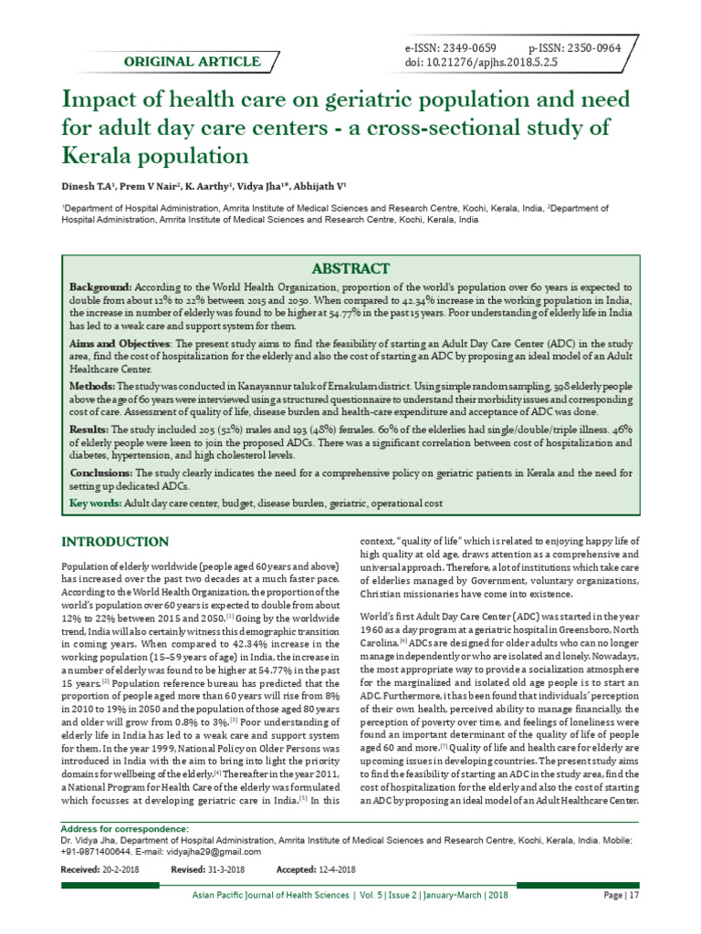 Impact of Health Care On Geriatric Population and | PDF | Geriatrics ...