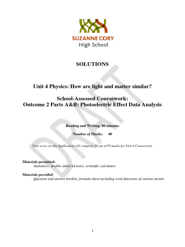 2020 Light and Matter SAC - SOLUTIONS - Part A and B | PDF ...