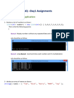 LINQ - Day1 Assignments: Using Console Application