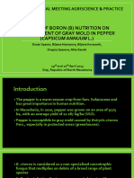 Effect of Boron (B) Nutrition On Development of Gray Mold in Pepper (Capsicum Annuum L.) - Dusan Spasov