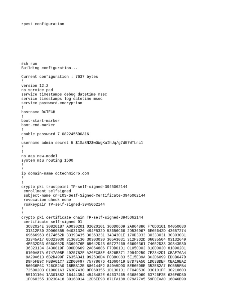 RPVST Configuration | PDF | Computer Architecture | Internet Protocols