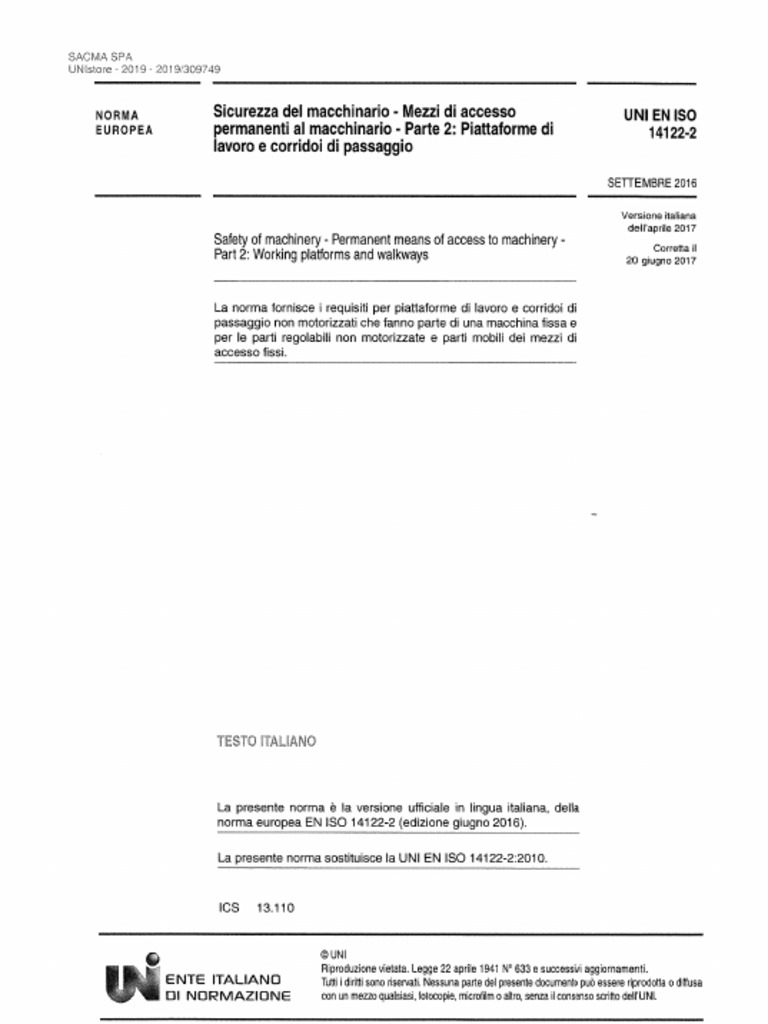Uni en Iso 14122-2 | PDF
