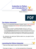 Introduction To Python Lecture 2: Introduction To Jupyter: Pavlos Antoniou