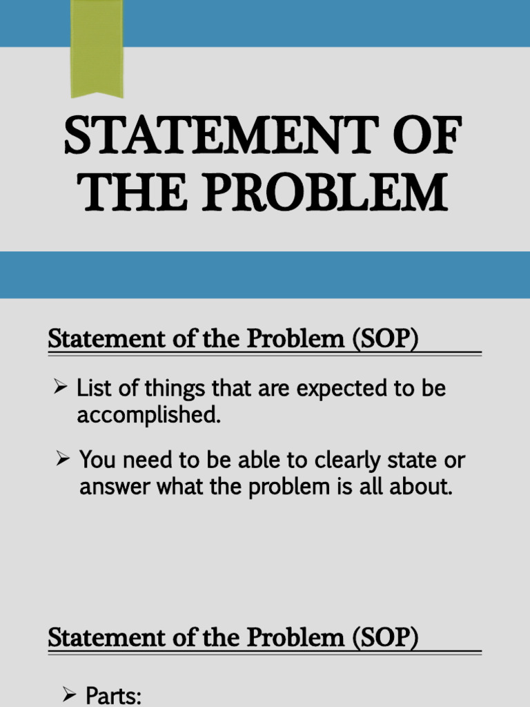2. Statement of the Problem | PDF