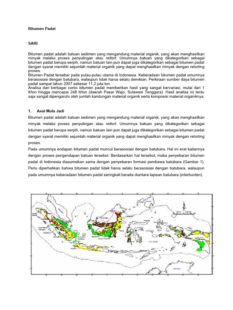 Sumber Daya Bitumen Padat Indonesia | PDF