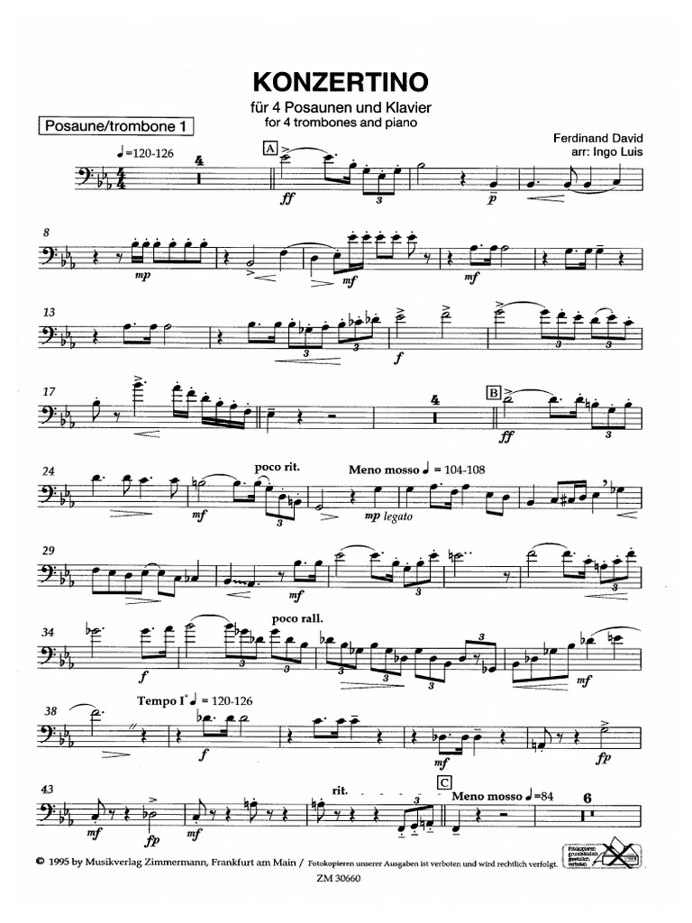 David Quartet Trombones Parts PDF