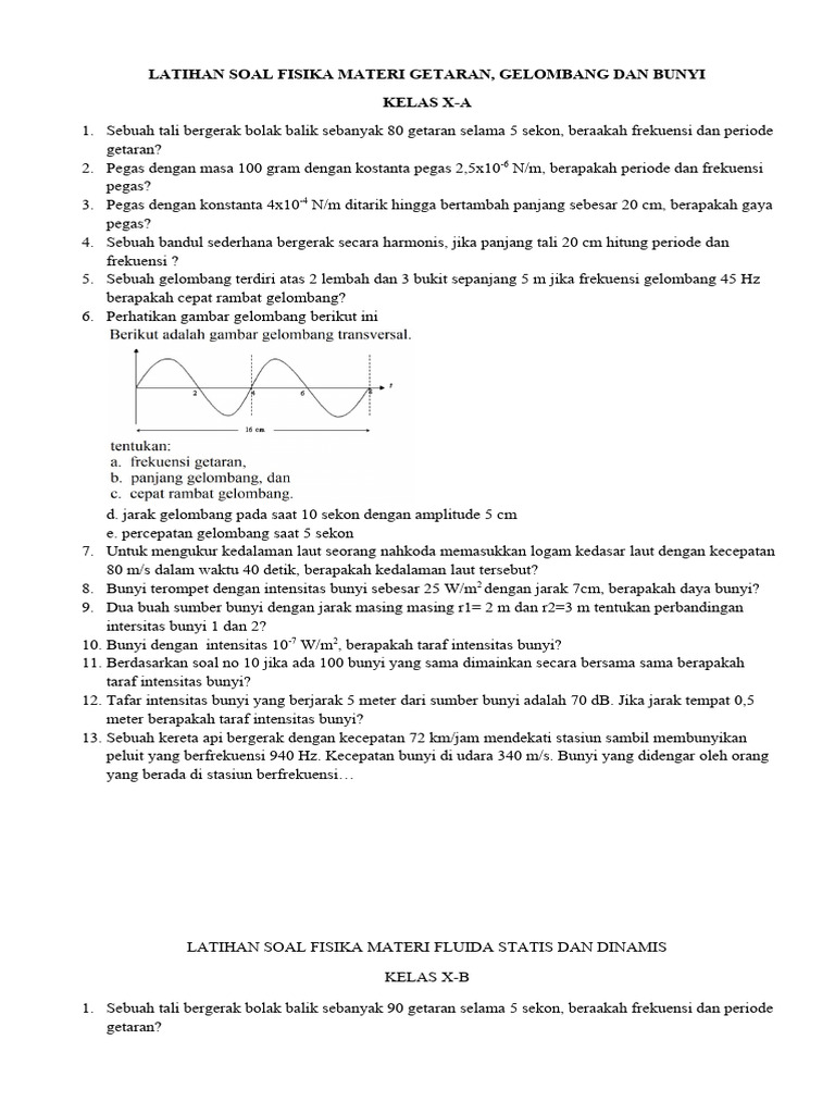 Latihan Soal Fisika Materi Getaran Dan Gelombang Pdf