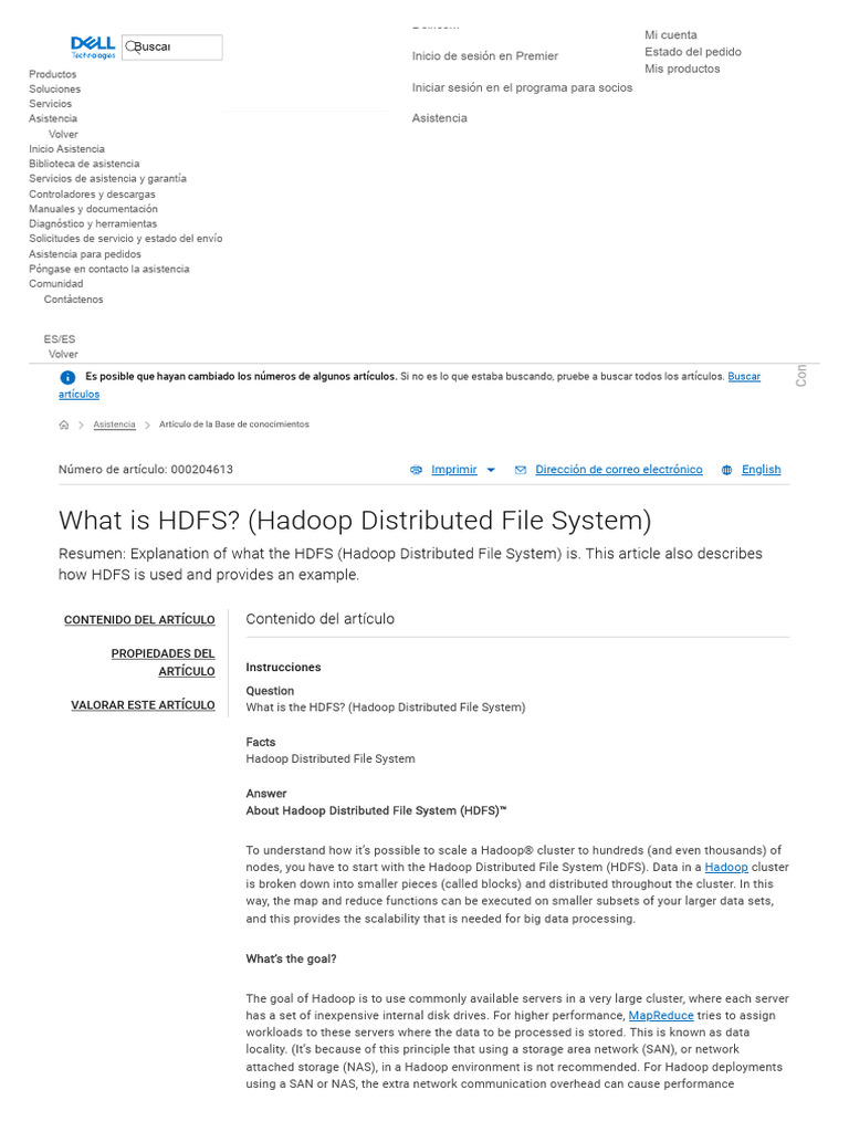 What is hdfs hadoop distributed file system dell espa a pdf