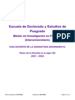 Guia Docente 835851928 - Retos de La Filosofia en El Siglo Xxi - Curso (2122)