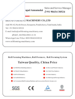 Gopal Annamalai +91 98434 30524: Brand Forming Machinery Co.,Ltd