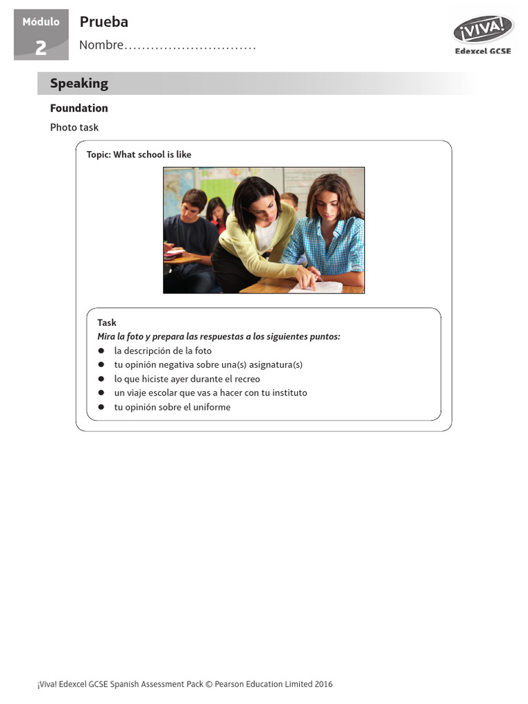 Viva edexcel gcse ap m2 speaking pdf