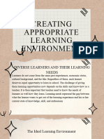 Creating Appropriate Learning Environment