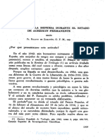 3196 - El Derecho A La Defensa Durante El Estado de Agresion Permanente Segun FR Pelayo de Zamayon o F M Cap Extracto y Glosa