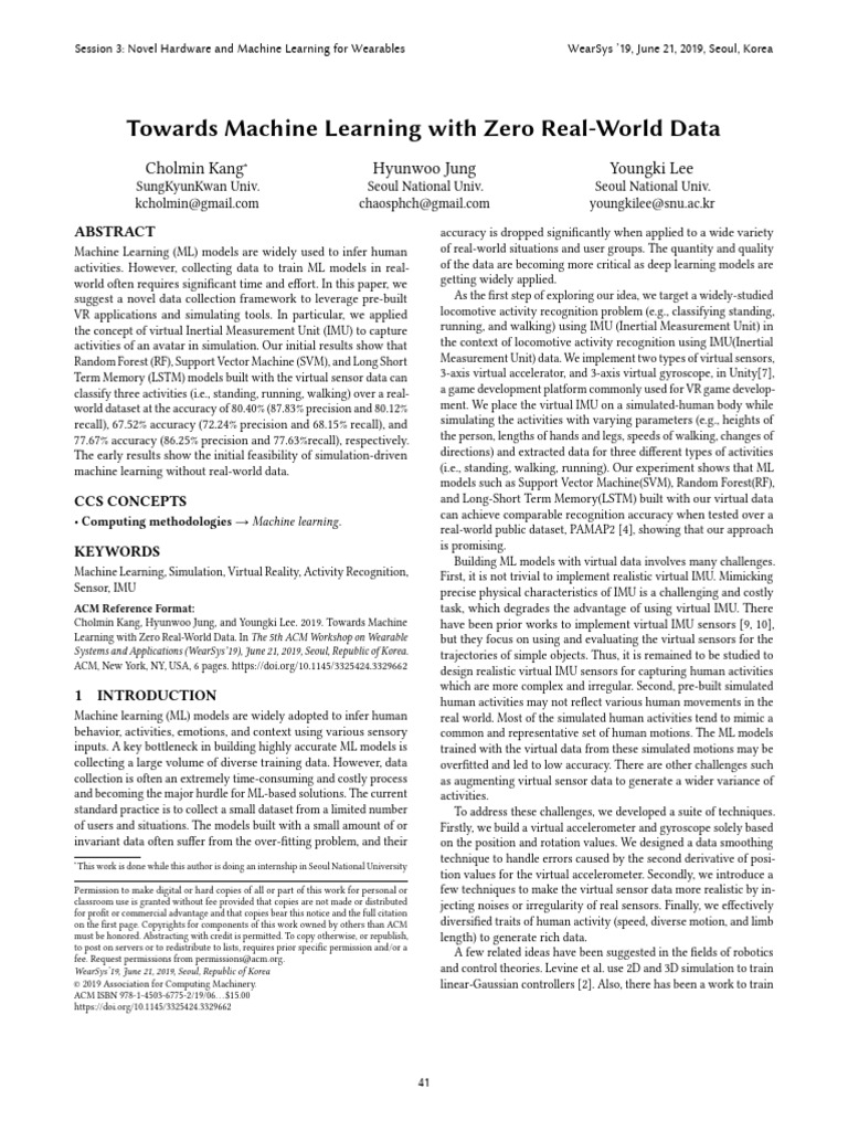 (2019) Towards Machine Learning With Zero Real - World Data | PDF ...