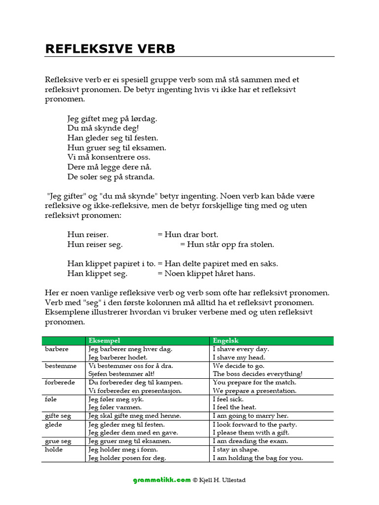 Refleksive Verb | PDF
