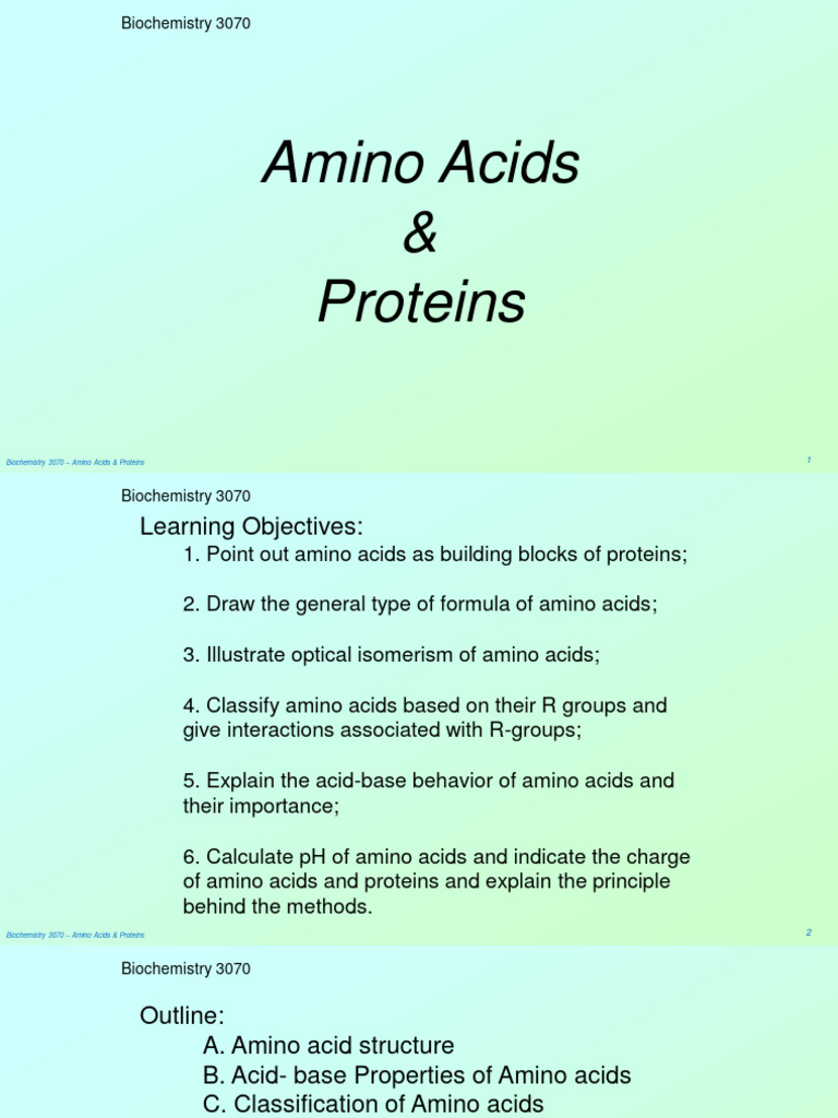 Amino Acids Part 1 | PDF | Amino Acid | Acid Dissociation Constant