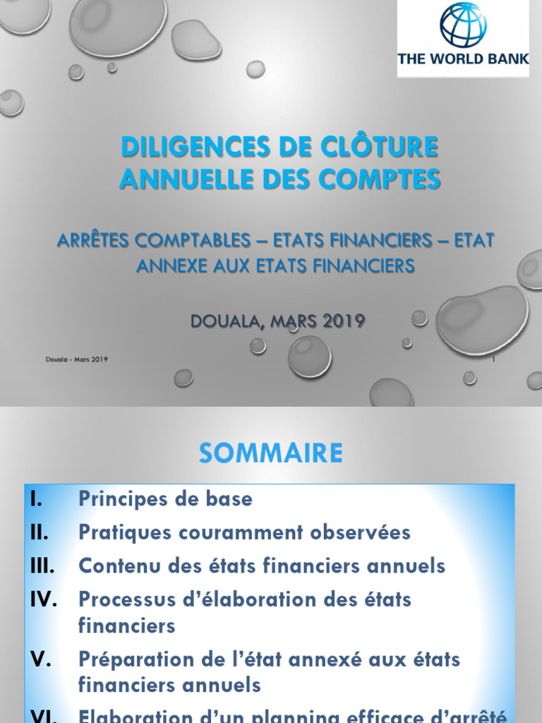Formation Diligences De Clôture Des Comptes Mars 2019 Pdf Bilan