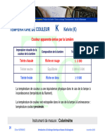 Temperature de Couleur Kelvin (K) : Couleur Apparente Émise Par La Lumière