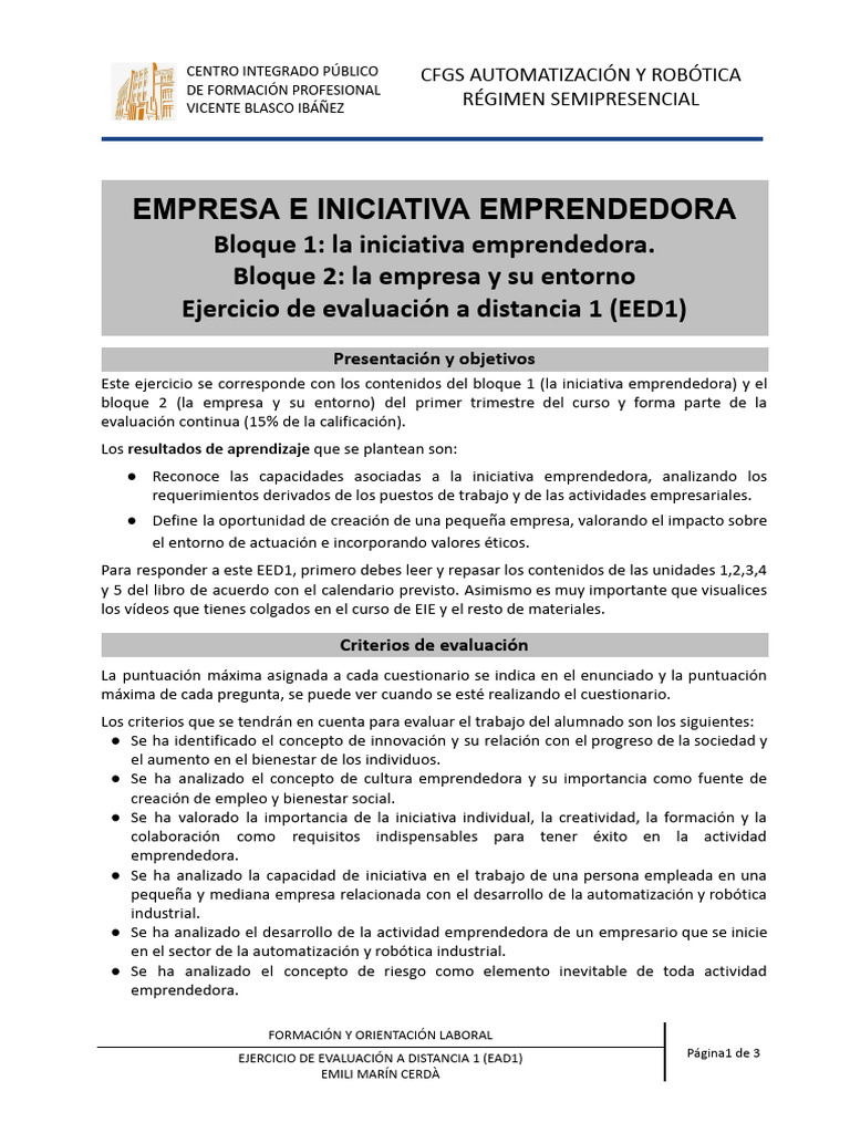 Iniciativa Emprendedora y Empresa | PDF | Iniciativa empresarial | Business